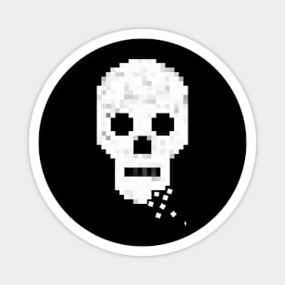 Retro skull, pixelated skull. Magnet